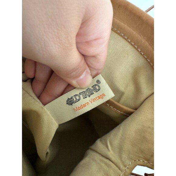 Old Trend Vintage Doctor Bucket Leather Crossbody Bag Handle Strap Brown Buckle - Picture 15 of 16